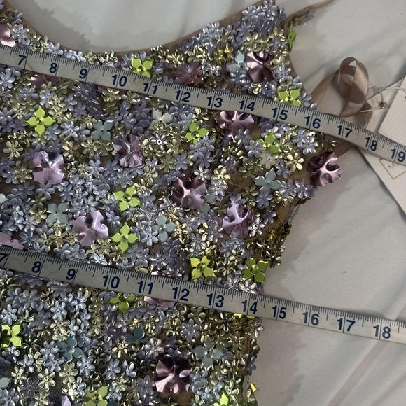 NWT MAC DUGGAL [ 10 ] 6153 Sleeveless Floral Paillette Embellish Mesh Gown S1941 - Picture 6 of 15